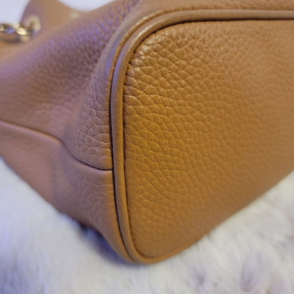 Michael Kors Cognac Pebbled leather Frankie Bucket Bag - Picture 9 of 14